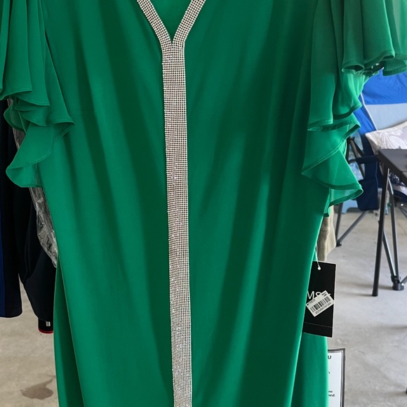 MSK Green Mini Dress with Silver Accents - Picture 1 of 1
